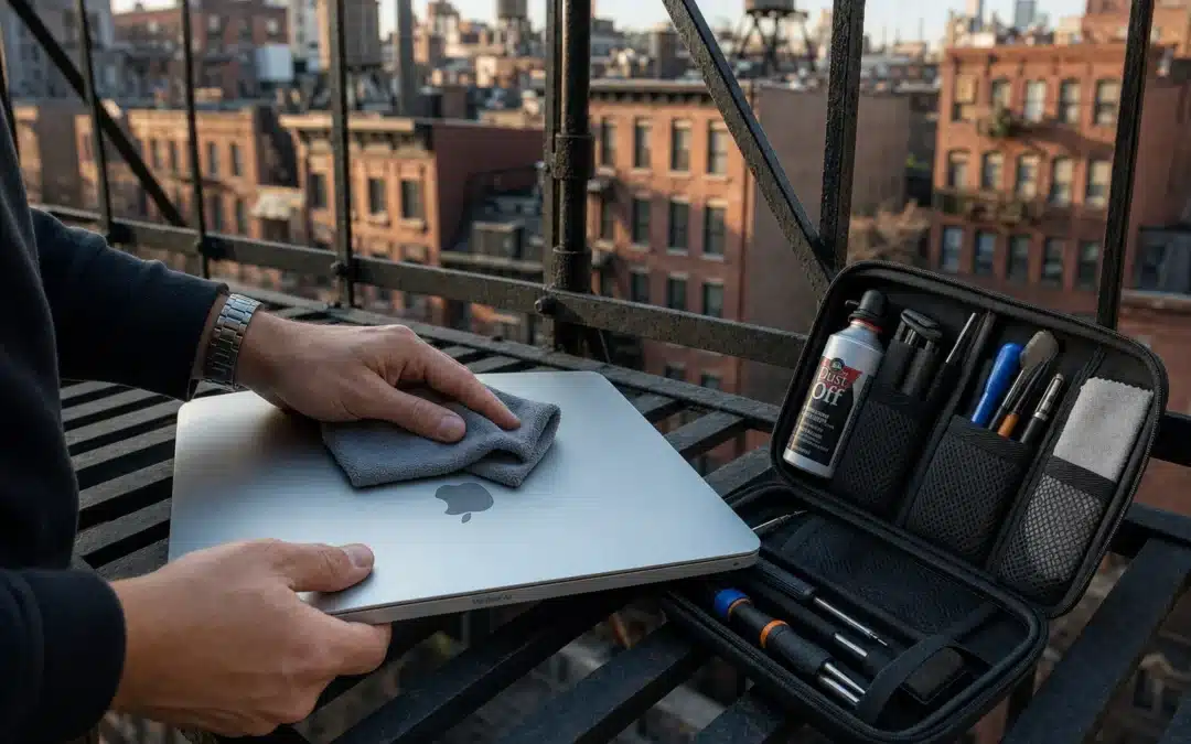 Photo-realistic product photograph illustrating "maximize your apple computer trade-in value in nyc" — tech blog image by Computer Overhauls